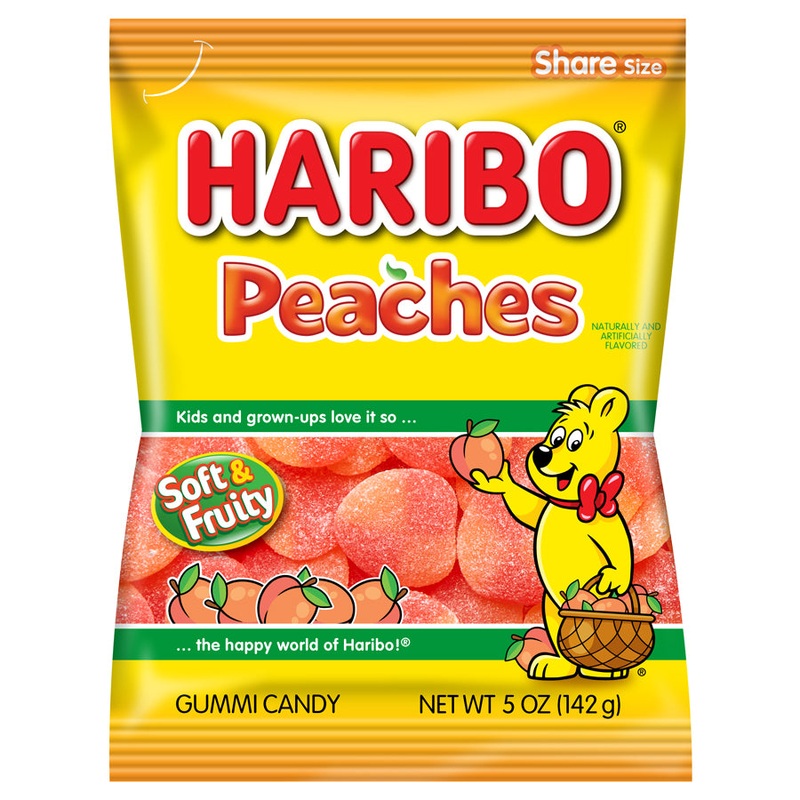 Haribo Peaches Gummi Candy – 5-oz. Bag