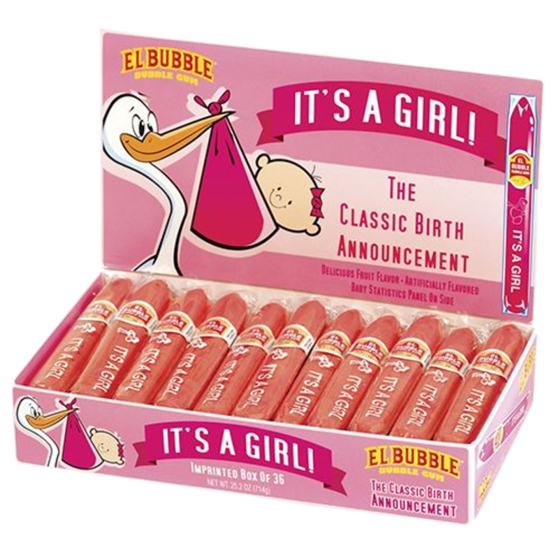 It’s a Girl Birth Announcement Bubble Gum Cigars