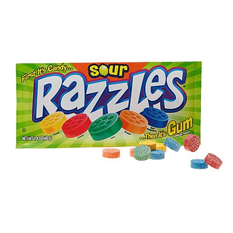 Sour Razzles Candy – 1.4-oz. Pouch