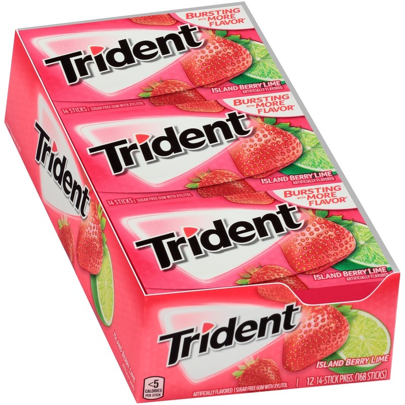Trident Island Berry Lime Sugar Free Gum – 14 Stick Pack