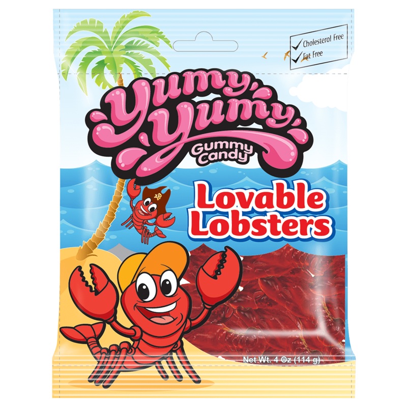 Yumy Yumy Lovable Lobsters Gummy Candy – 4-oz. Bag