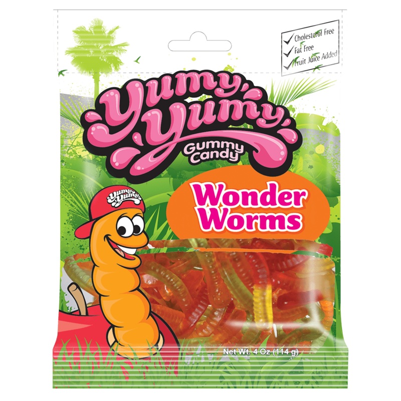 Yumy Yumy Wonder Worms Gummy Candy – 4-oz. Bag