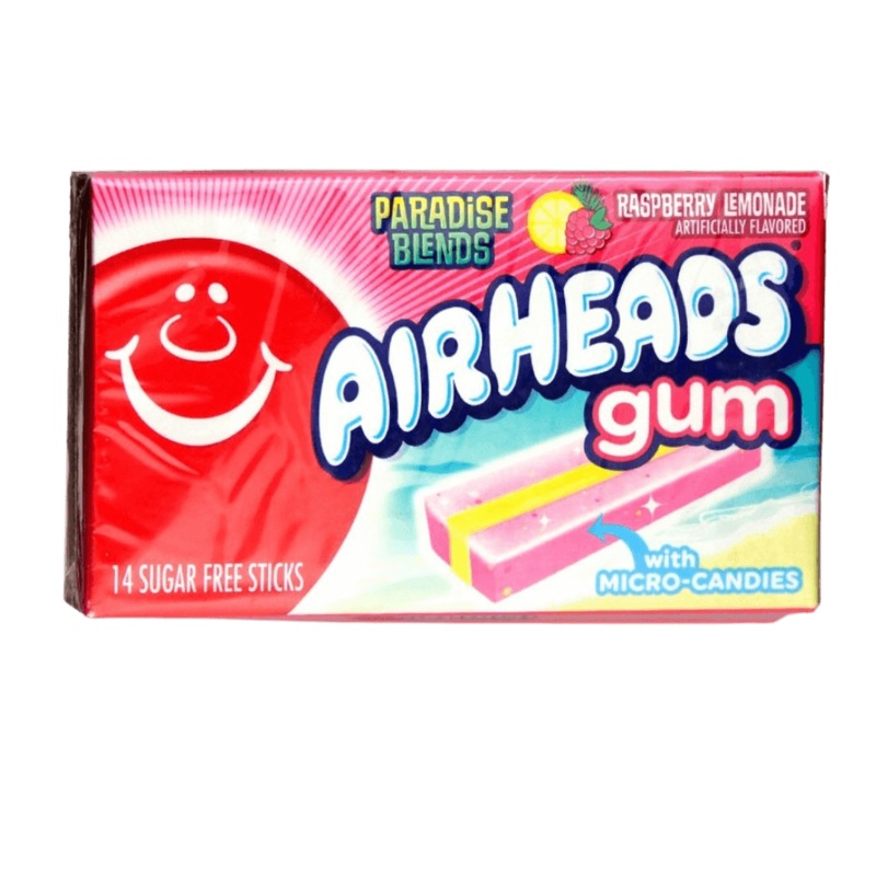 Airheads Raspberry Lemonade Bubble Gum 12ct