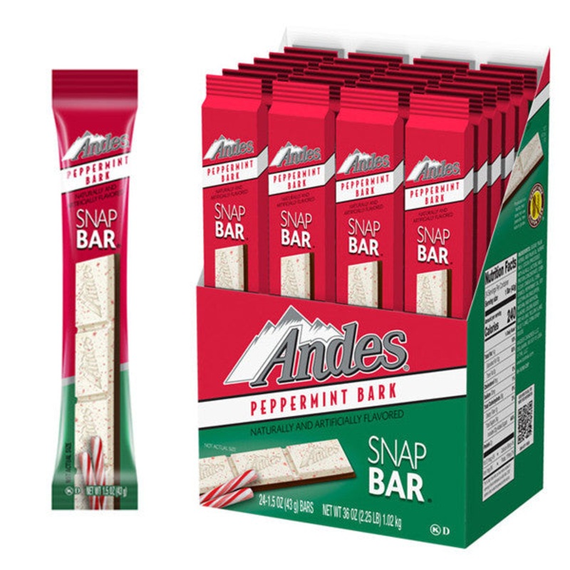Andes Peppermint Bark Snap Bars – 24ct