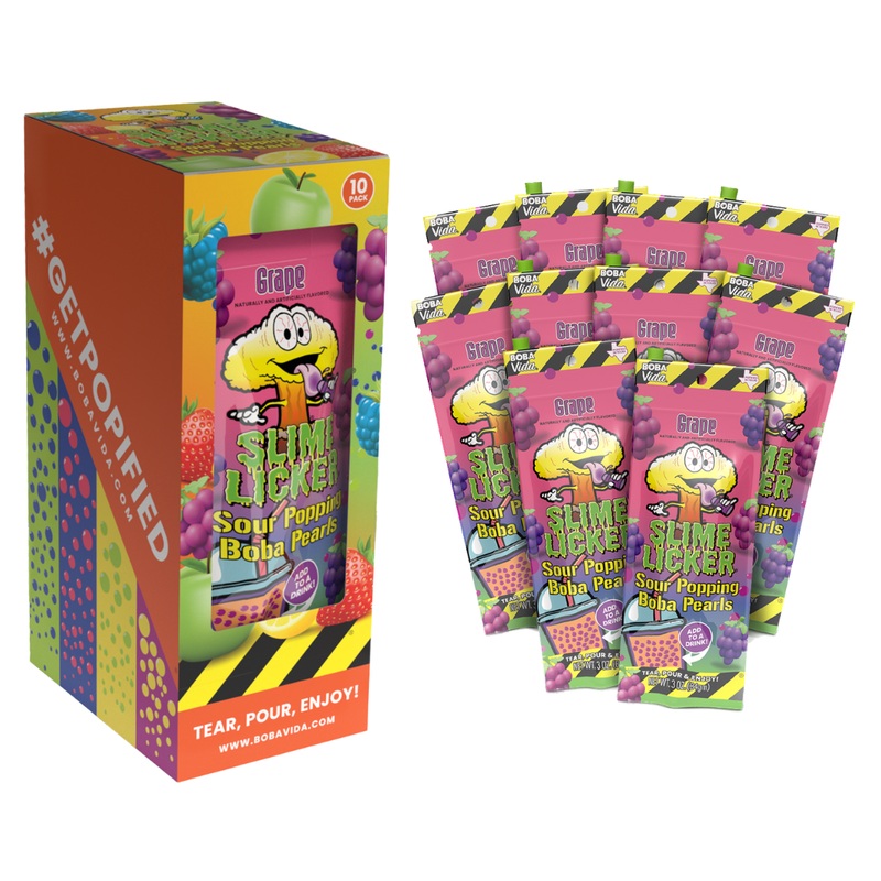 BOBAVIDA Grape Slime Licker Sour Popping Boba Pearls – 3oz / 10ct