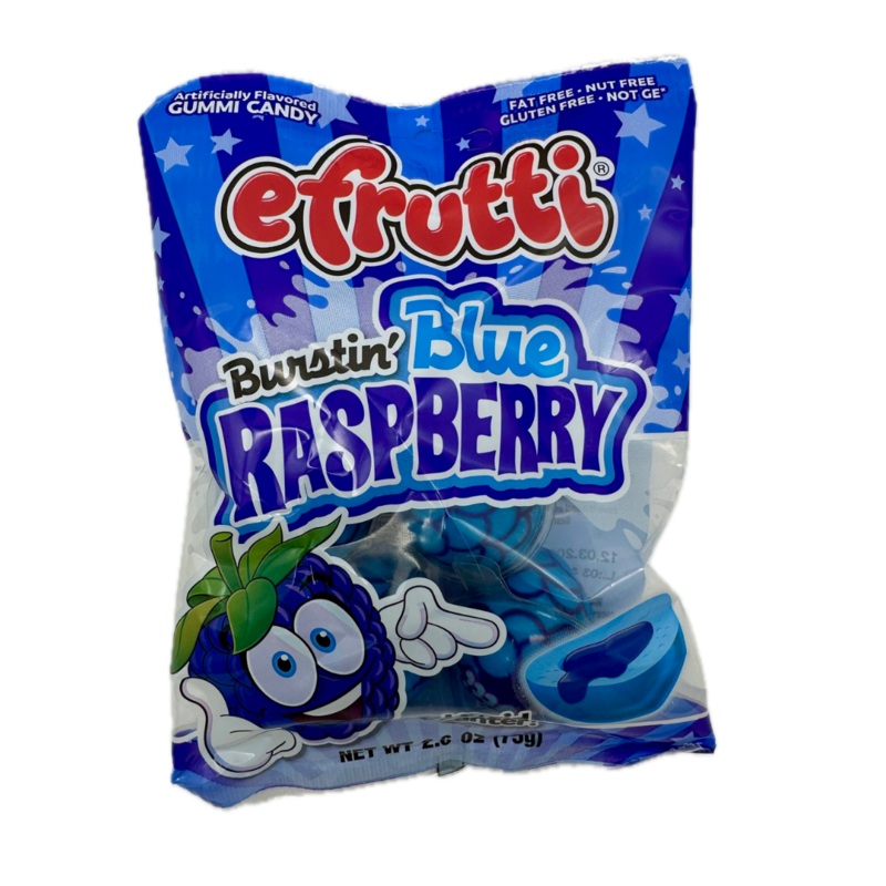 efrutti Burstin’ Blue Raspberry Gummi Candy – 2.6oz