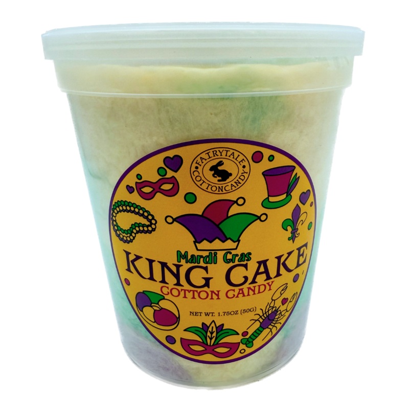 Mardi Gras King Cake Cotton Candy – 1.75oz