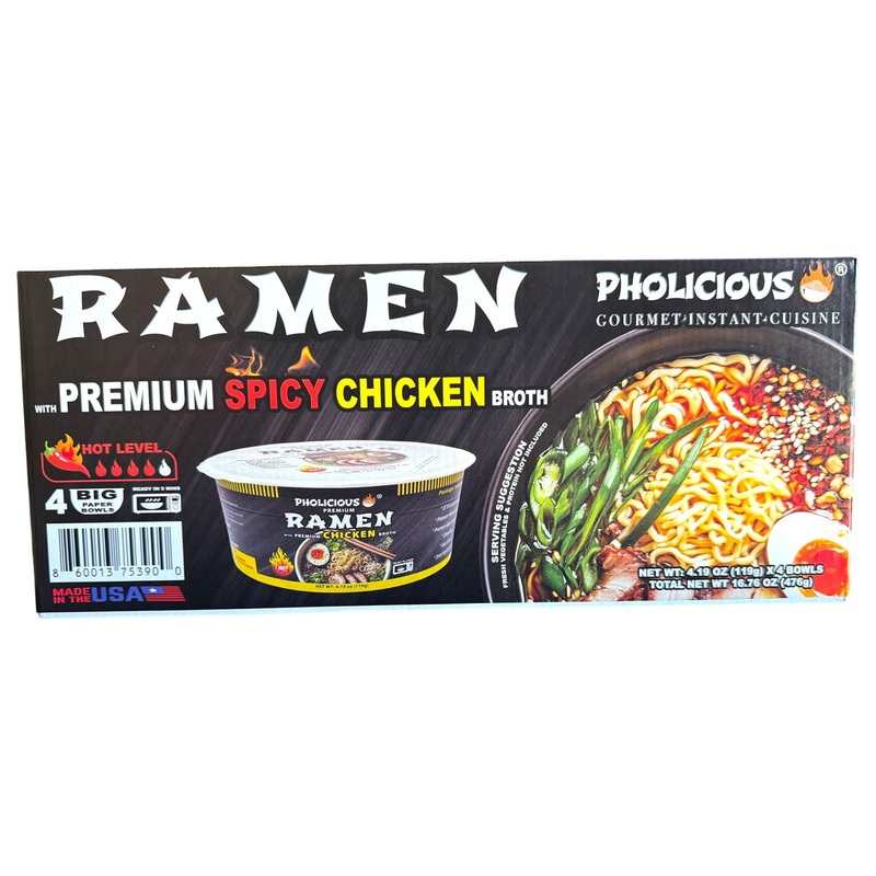 PhoLicious Spicy Chicken Ramen, 4.1 oz., 4 pk.