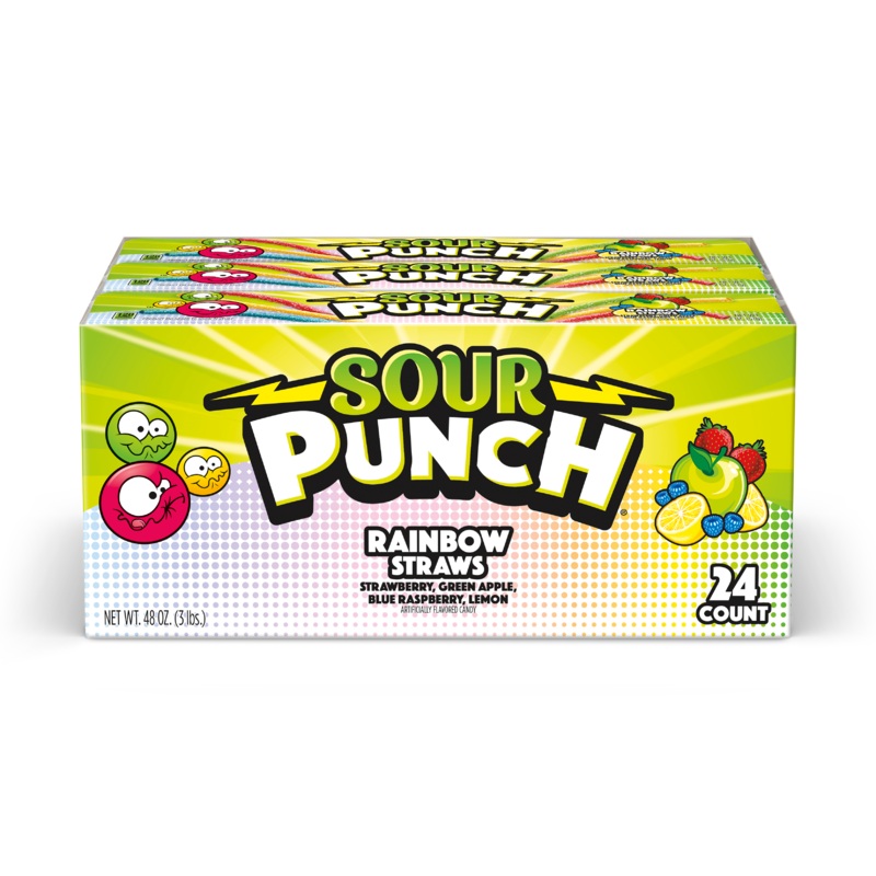 Sour Punch Rainbow Straws – 24 ct