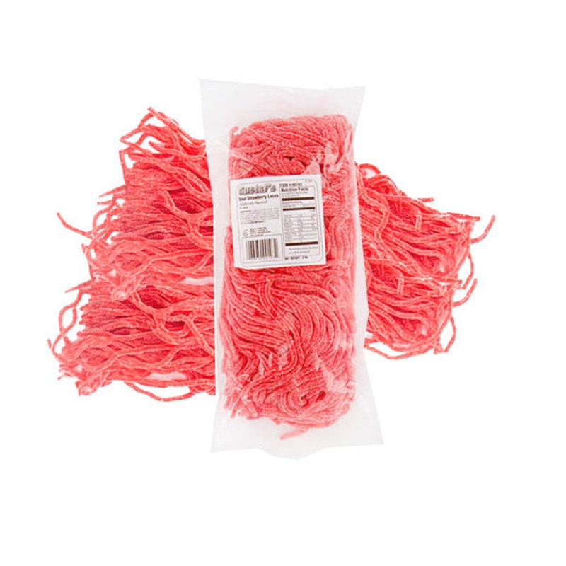 Sour Strawberry Shoestring Licorice Laces 2lb