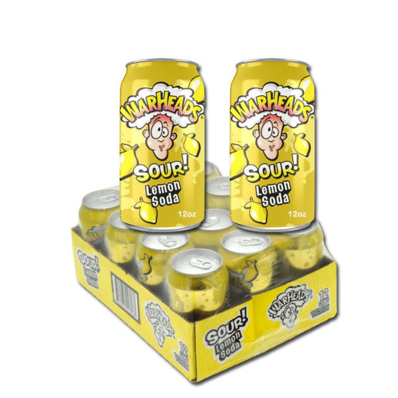 Warheads Soda Pop Lemon 12 Cans