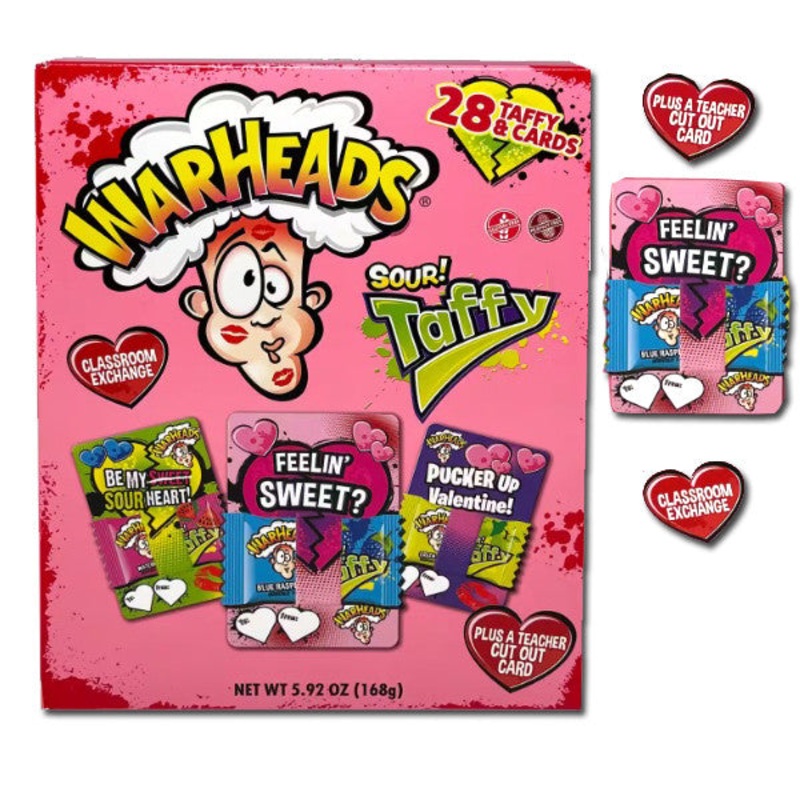 WarHeads Sour Taffy Valentine’s Taffy and Cards – 5.92oz / 28ct