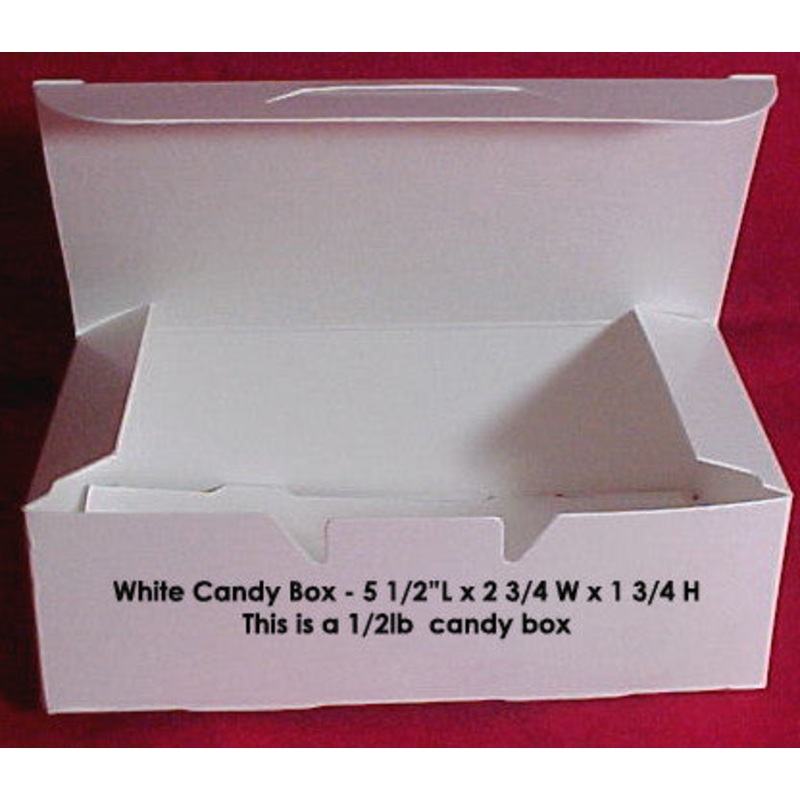 1/2lb White Empty Candy Boxes – 25ct