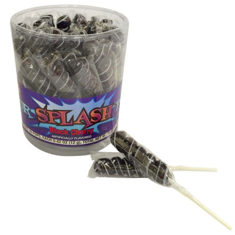 Black & White Color  Black Cherry Lollipops 30 Count