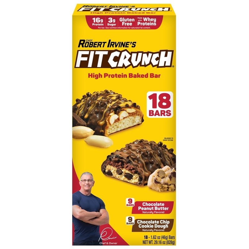 Chef Robert Irvine’s FITCRUNCH High Protein Baked Bars, Variety Pack, 1.62 oz. 18 ct.