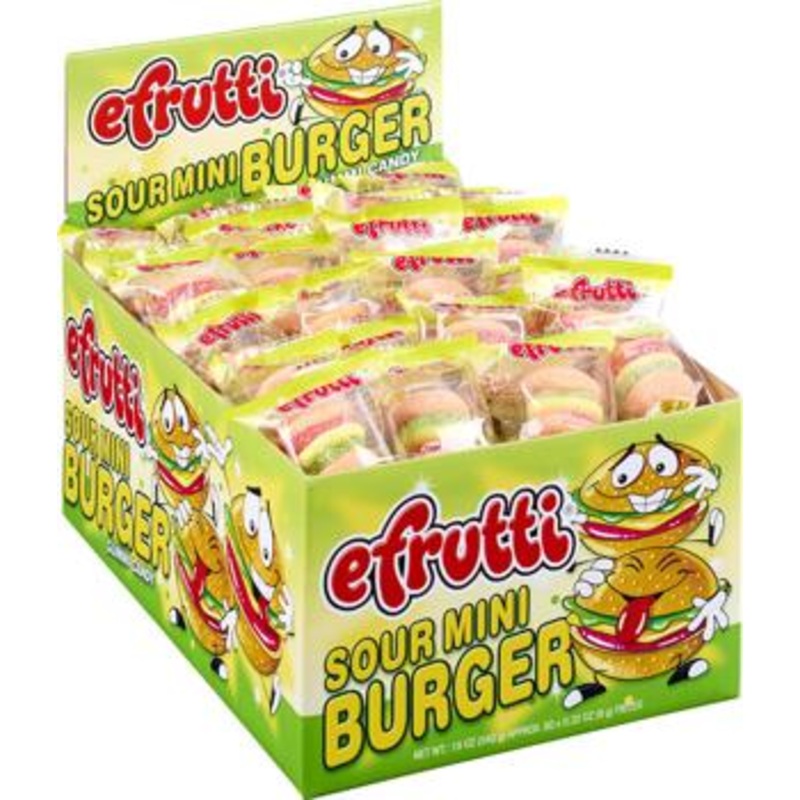Gummi Sour Mini Burgers – 60/box