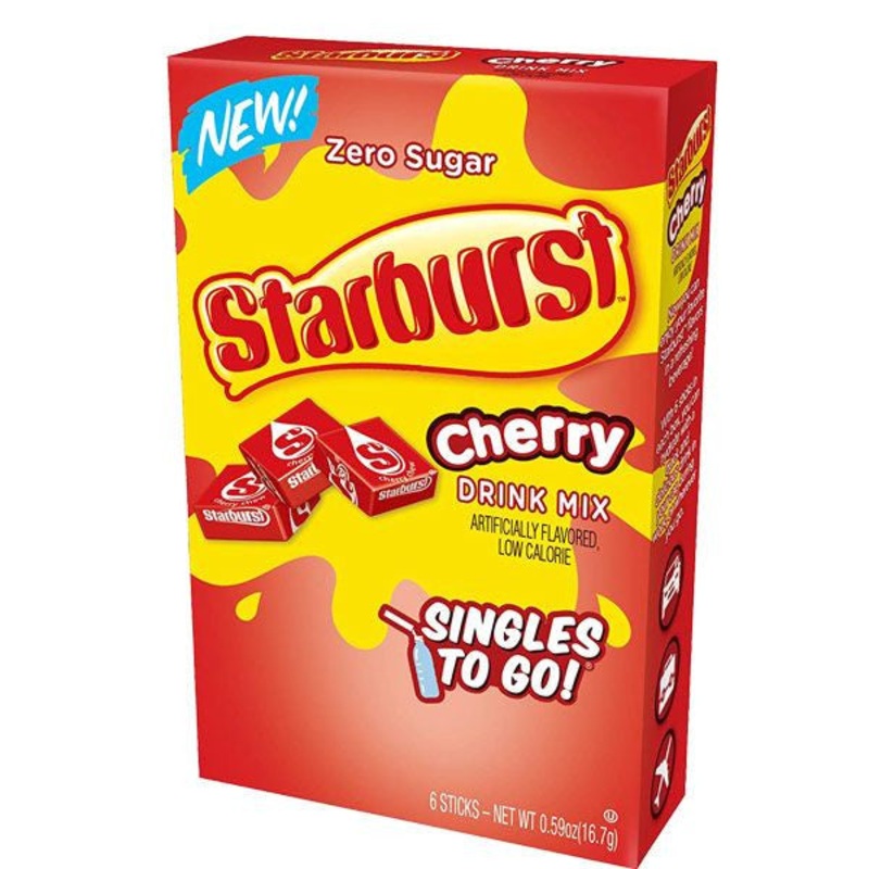 Starburst Singles To Go Zero Sugar Drink Mix, Cherry 6 CT