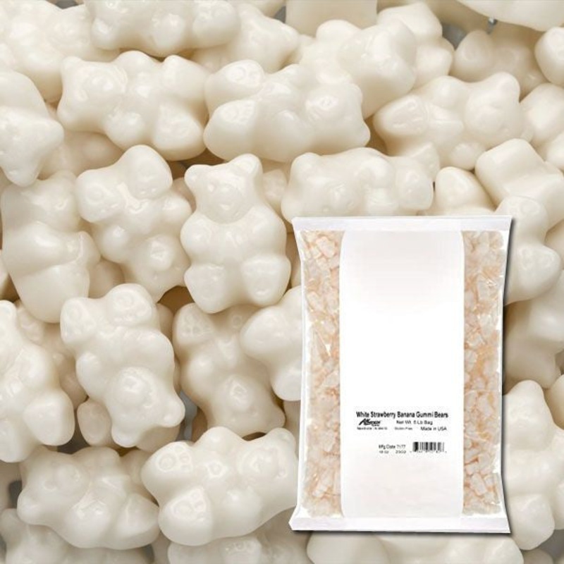 White Gummi Bears Strawberry Banana 5lb Bag