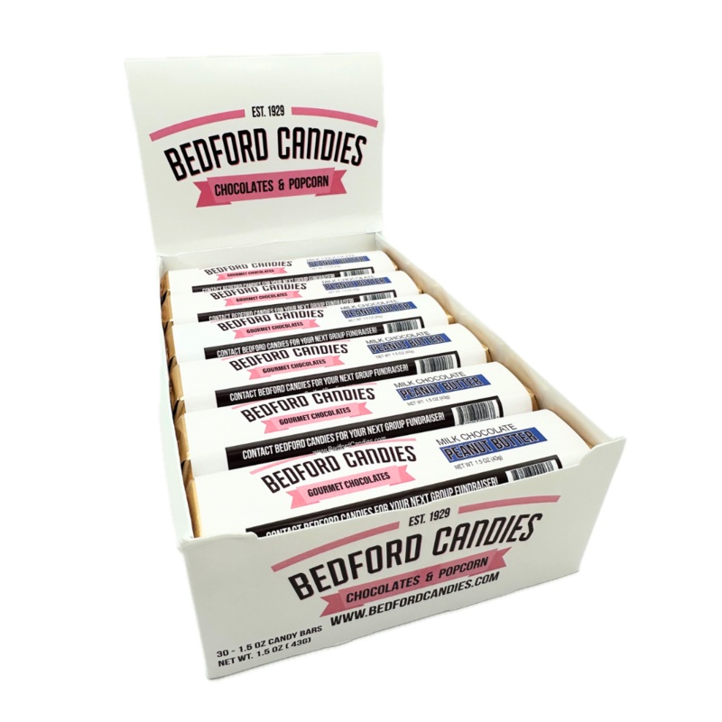 Bedford Candies Milk Chocolate Peanut Butter Bars – 1.5oz / 30ct