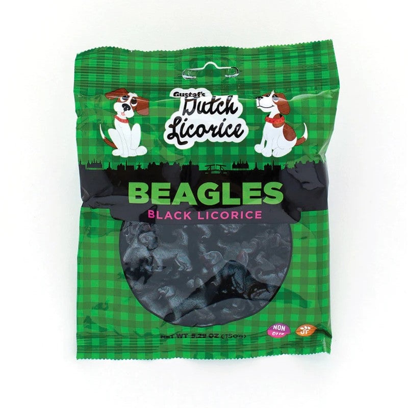 Gustaf’s Dutch Black Licorice Beagles – 5.29-oz. Bag