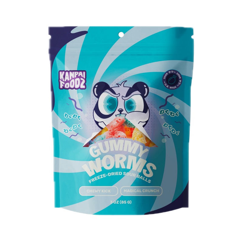 Kanpai Freeze Dried Gummy Worms – 3oz
