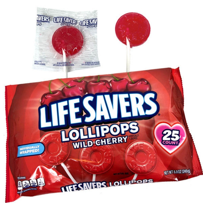 Lifesaver Wild Cherry Valentine’s Lollipops 25 Count