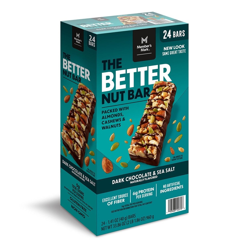 Member’s Mark The Better Nut Bar, Dark Chocolate and Sea Salt, 24 ct.