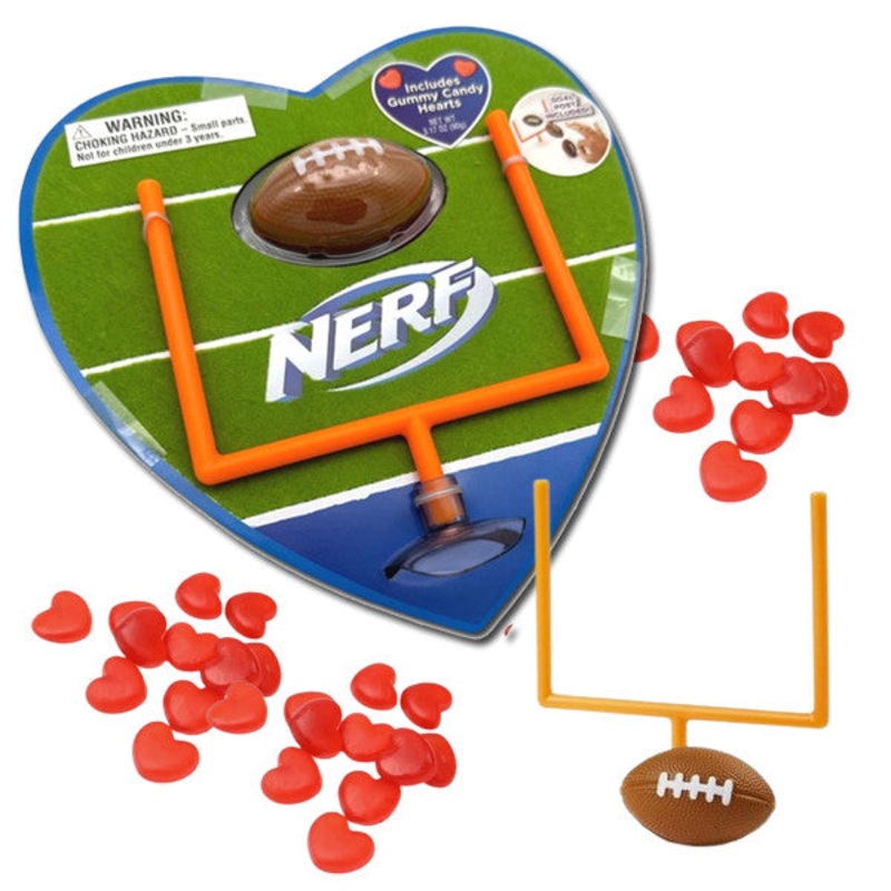 Nerf Heart Football Game & Candy 3.17oz