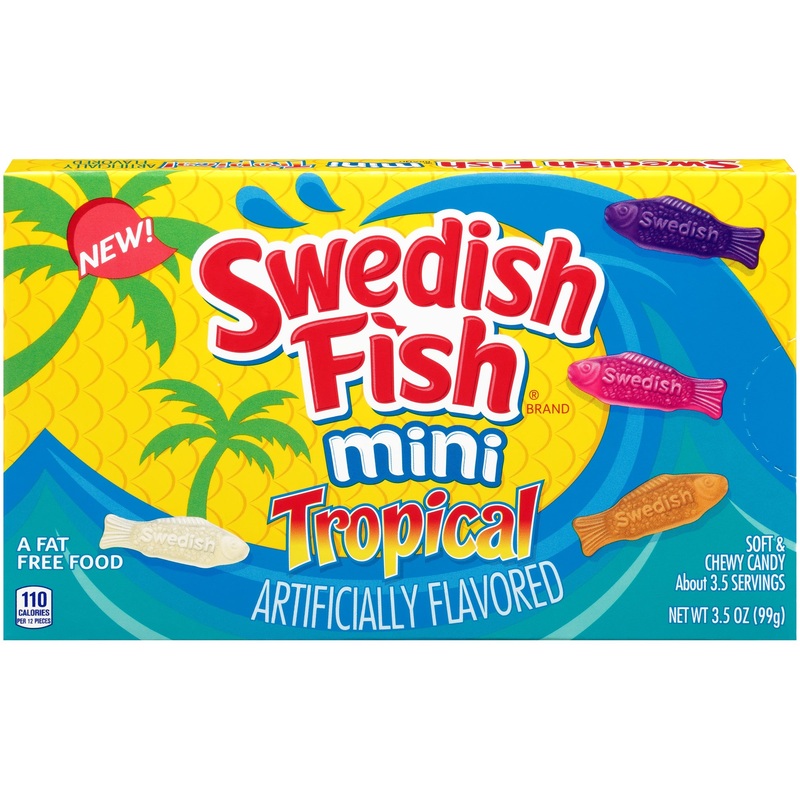 Swedish Fish Mini Tropical Soft & Chewy Candy – 3.5-oz. Theater Box