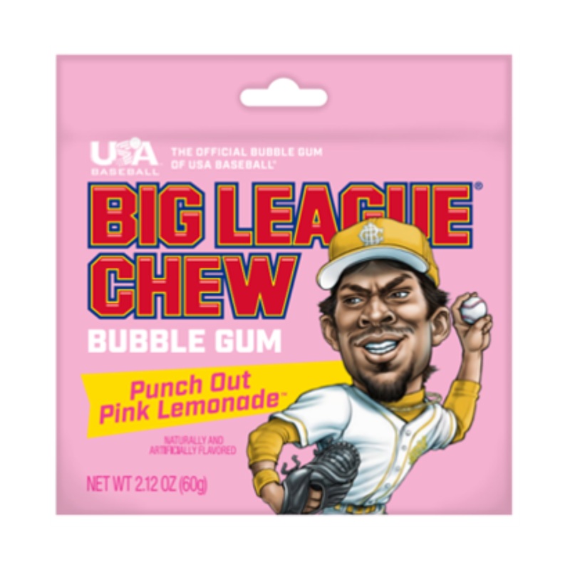 Big League Chew Punch Out Pink Lemonade Gum – 2.12oz / 12ct
