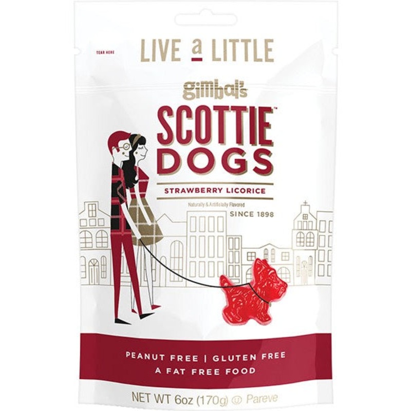 Gimbal’s Strawberry Licorice Scottie Dogs – 6-oz. Bag