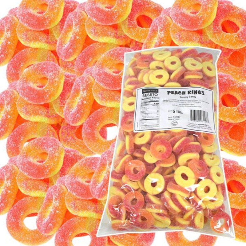 Gummi Peach Rings 5lb Bulk (Kervan)