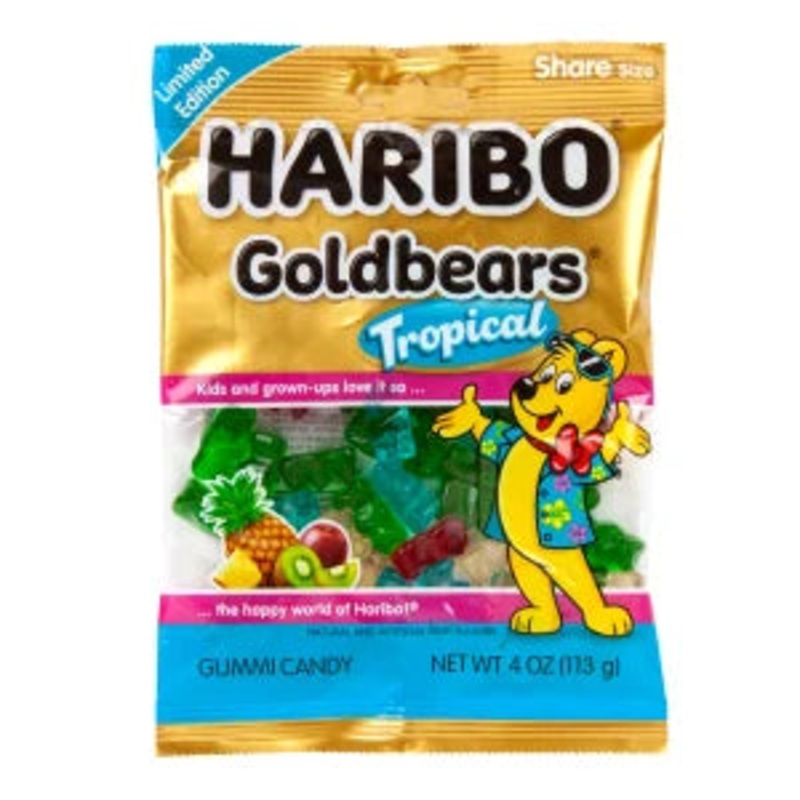 Haribo Tropical Gold Bears Peg Bag
