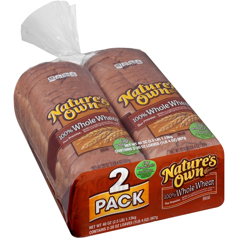 Nature’s Own 100% Whole Wheat Bread 20 oz., 2 pk.