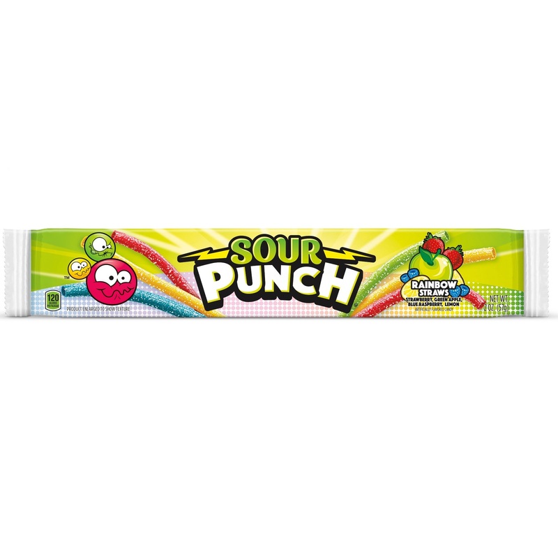 Rainbow Sour Punch Straws Candy – 2-oz. Pack
