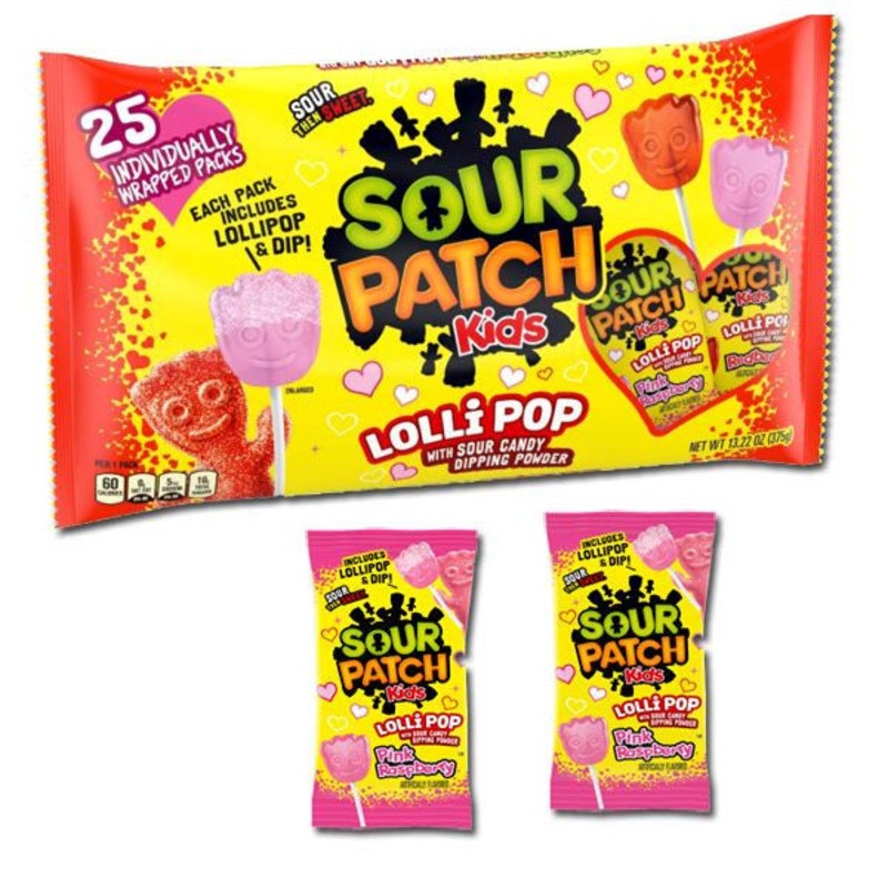 Sour Patch Valentine’s Day Lollipops 25 Count