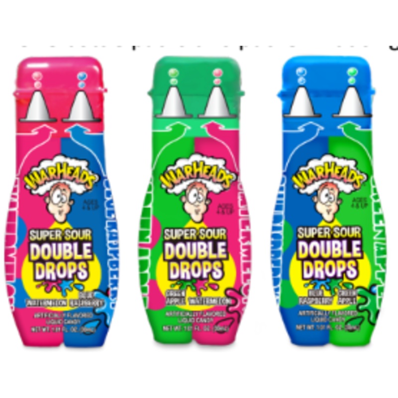 Warheads Double Drops Sour Liquid Dispensers 24ct