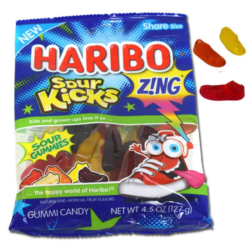 Haribo Gummi Sour Kicks (Shoes) 4.5oz Bag