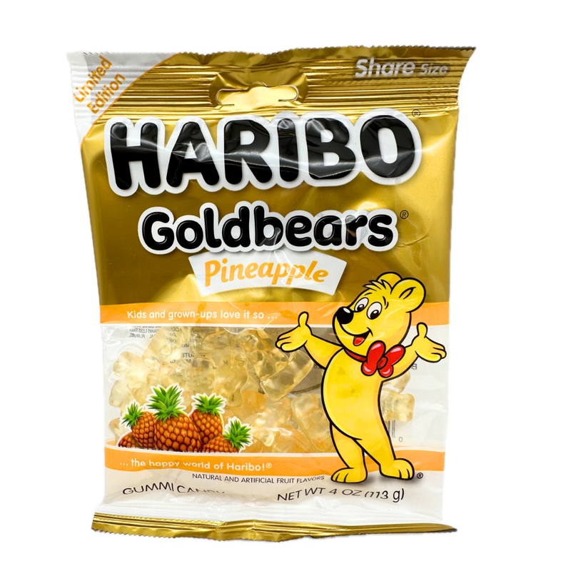 Haribo Pineapple Goldbears Gummi Bears – 4oz