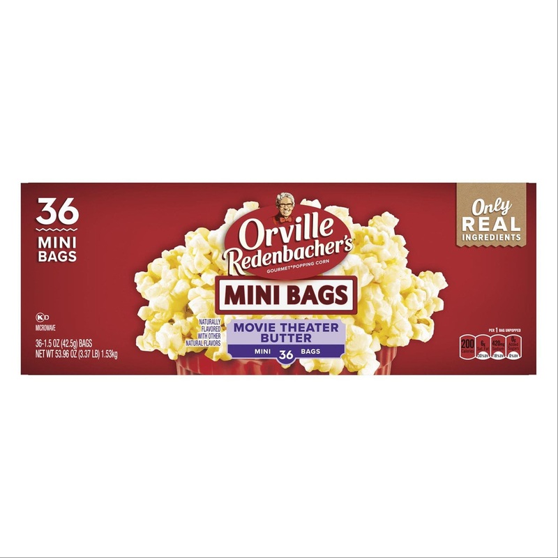 Orville Redenbacher’s Movie Butter Microwave Popcorn, Mini Bags, 1.5 oz., 36 pk.