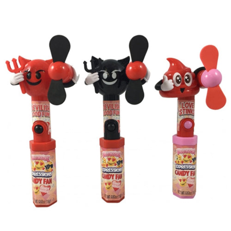 Valentine Expressions Emoji Fan Candy Toy