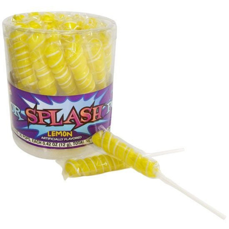 Yellow & White Lemon Splash Lollipops 30 Count