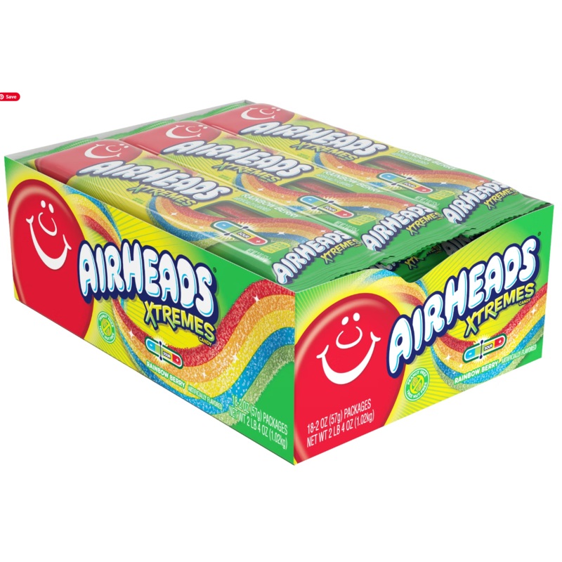 Airheads Extreme Sour Belts 18ct