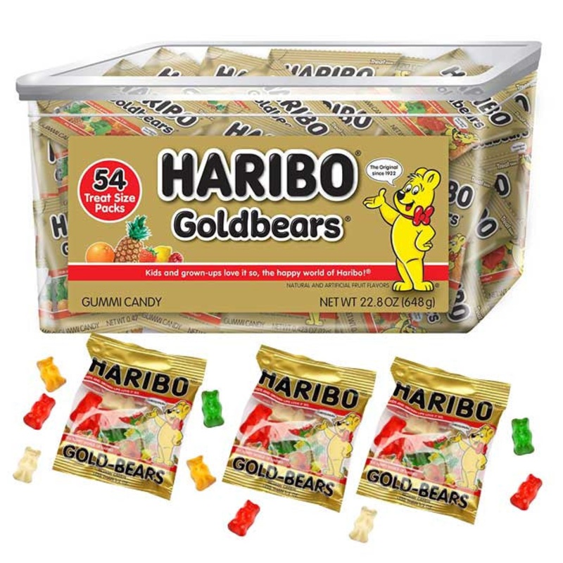 Haribo Gold Mini Packs Gummi Bears – 54ct
