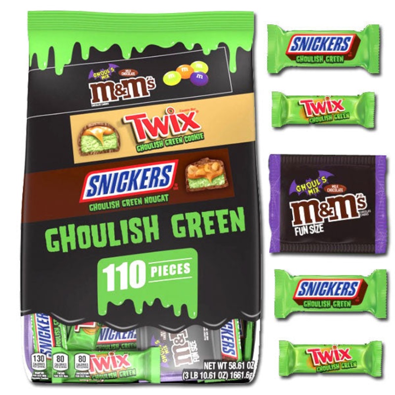 Mars Ghoulish Green Assortment 110 Count Halloween