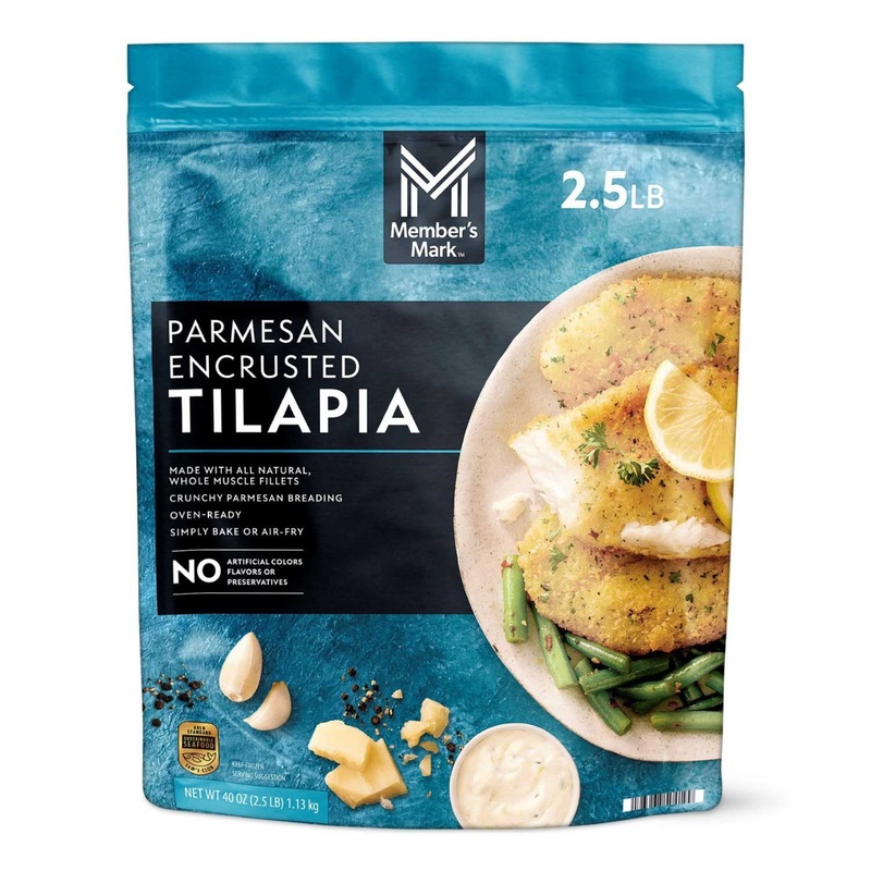 Member’s Mark Farm Raised Skinless and Boneless Parmesan Encrusted Tilapia, Frozen, 2.5 lbs.