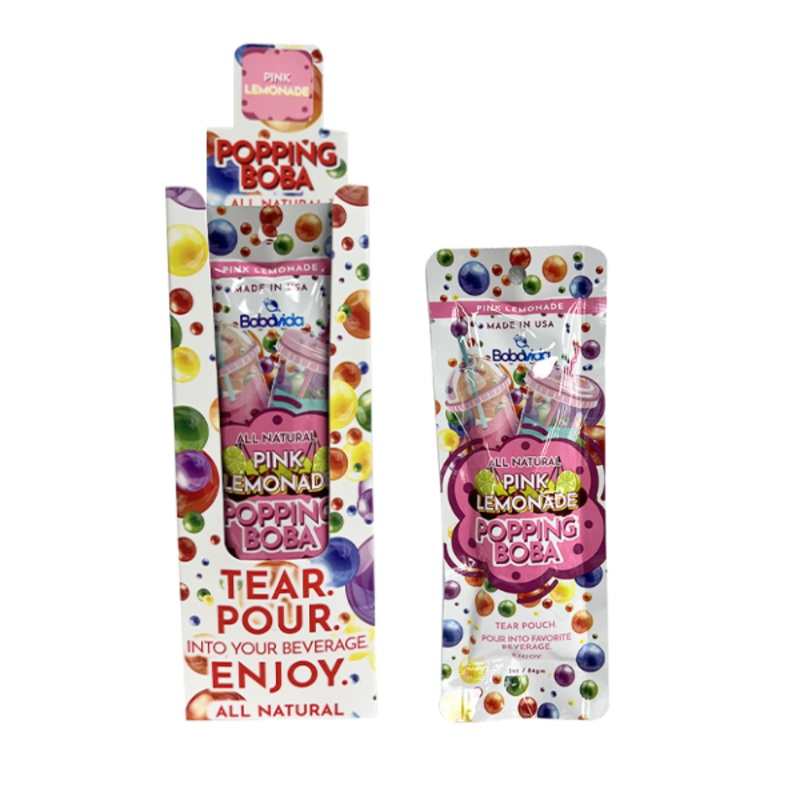 BOBAVIDA Pink Lemonade Popping Boba – 3oz / 10ct