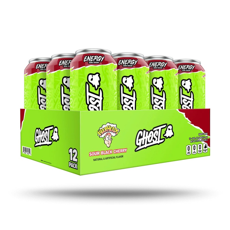 Ghost Energy Drink WarHeads Sour Black Cherry – 16oz / 12ct