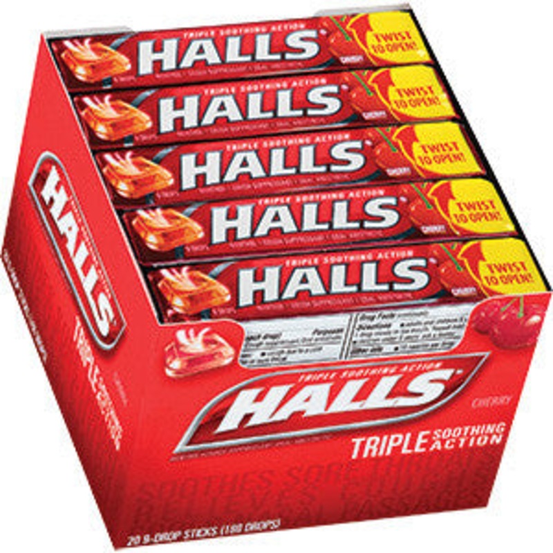 Halls Cough Drops Sticks 20ct – Cherry