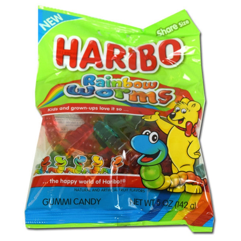 Haribo Rainbow Gummi Worms 5oz Bag